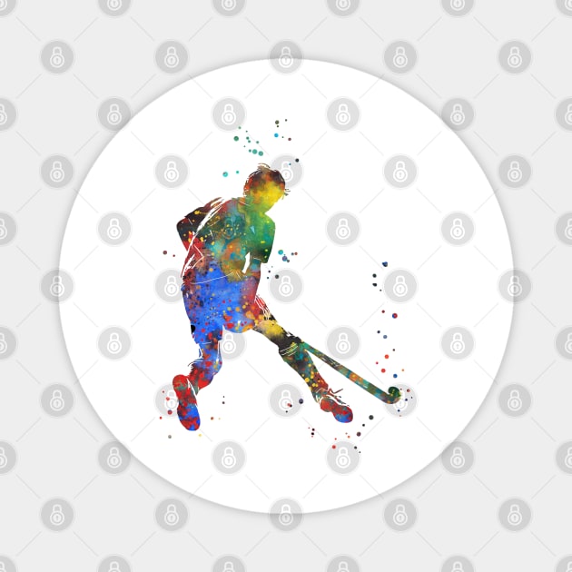 Field Hockey Player Boy Magnet by RosaliArt